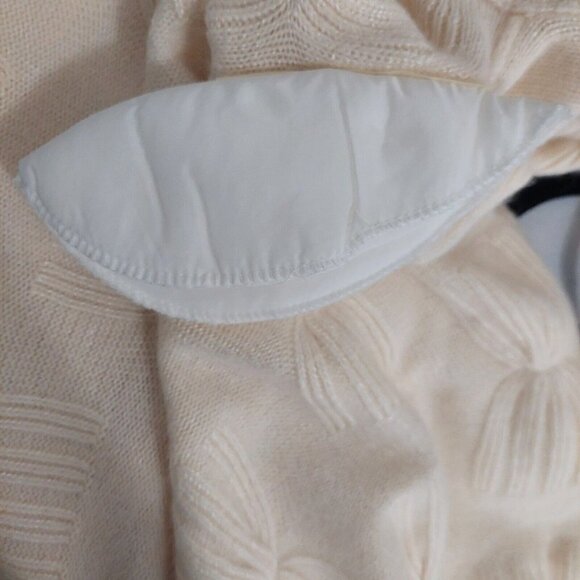 Schrader Vintage 80s Cream Knit Sweater Wool Angora Blend Butterfly Effect Sz M - Picture 8 of 8